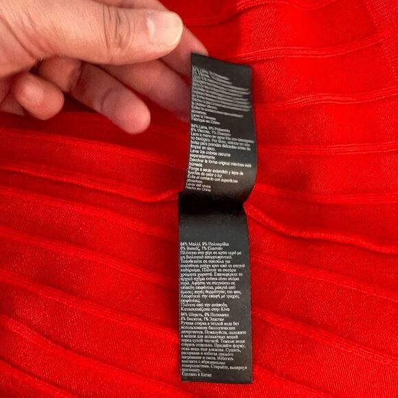 Karen Millen orange wool blend belted short sleeve knit dress size 2 - Picture 9 of 10